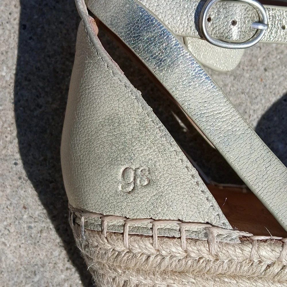 GENTLE SOULS - KENNETH COLE LEATHER Espadrille Wedge Sandal size 9
